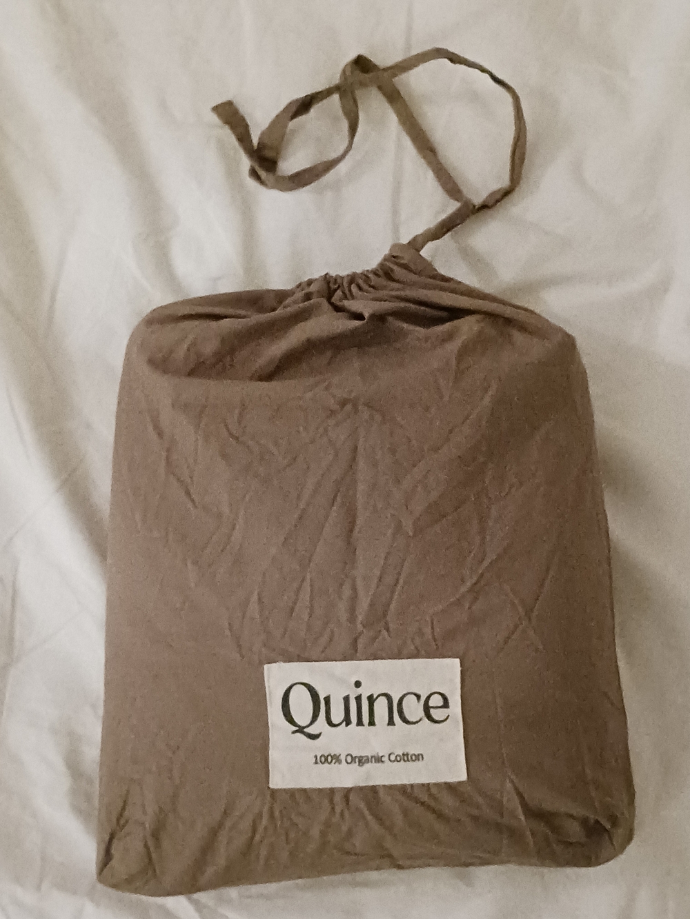Quince Organic Cotton Percale Duvet Cover Set with 1 Sham EUC